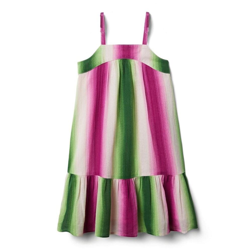 Janie and Jack Baja Gauze Dress Toddler Purple Green White Purple Size 18-24m